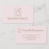 Beige Blush hausgemachte Backwaren pink Visitenkarte (Vorne/Hinten)
