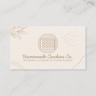 Beige Blush hausgemachte Herzkekse Visitenkarte
