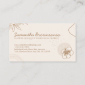Beige Blush Hibisken Hochzeitkalligrafie Blume Visitenkarte (Rückseite)