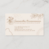 Beige Blush Hochzeitskalligrafie Chic Classy Blume Visitenkarte (Rückseite)