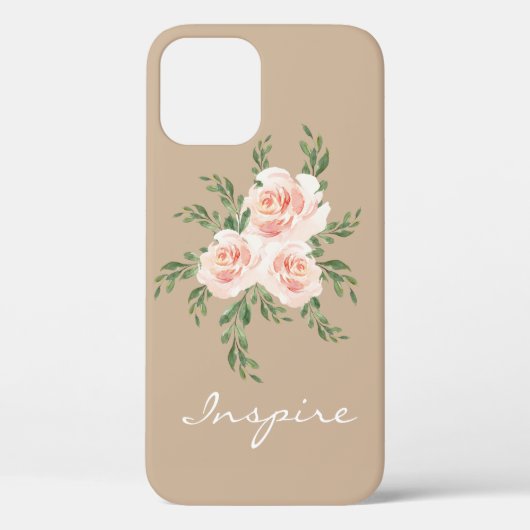 Beige Blush Inspiriere Romantische Aquarelltypogra Case-Mate iPhone Hülle (Rückseite)