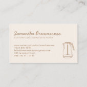 Beige Blush Kitchen Utensil Tea Bowler Visitenkarte (Rückseite)