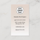 Beige Blush Lashed Logo QR-Code Social-Media-Icons Visitenkarte (Rückseite)