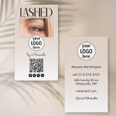 Beige Blush Lashed Logo QR Code Social Visitenkarte