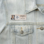 Beige Blush Lashed Minimal Logo Photo Namensschild (Beispiel)