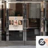 Beige Blush Lashed Minimalist Script Photo Logo Fensteraufkleber (Büro Tür)