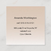 Beige Blush Lashed Minimalist Script Photo  Quadratische Visitenkarte (Rückseite)