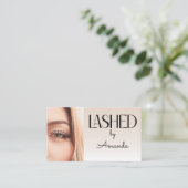 Beige Blush Lashed Photo QR Code Social Icons Visitenkarte (Stehend Vorderseite)