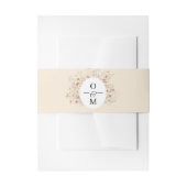 Beige Blush Meadow Wildblume Monogram Wedding Einladungsbanderole (Vorderseite Beispiel)