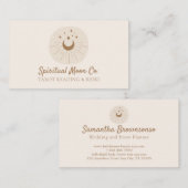 Beige Blush Moon Stars Spirituelles Reiki Tarot Visitenkarte (Vorne/Hinten)