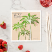 Beige Blush Palm Tree Bridal Shower Custom Name Serviette (Beispiel)