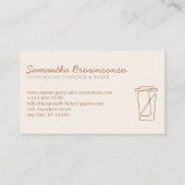 Beige Blush Paper Drink Tee Cup Visitenkarte (Rückseite)