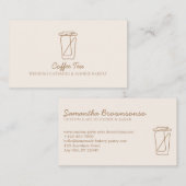 Beige Blush Paper Drink Tee Cup Visitenkarte (Vorne/Hinten)