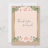 Beige Blush Peach Floral Romantisches Elegantes Dankeskarte (Vorderseite)