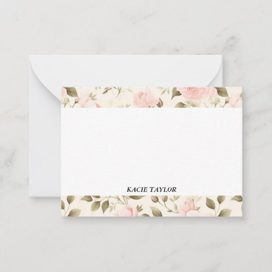 Beige Blush Personalisierte Mitteilungskarten (Vorderseite)