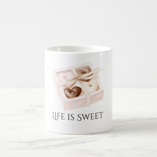 Beige Blush Pink Chocolate Hearts Kaffeetasse (Mittel)
