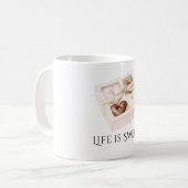 Beige Blush Pink Schokoladenherzen Kaffeetasse (Vorderseite Links)