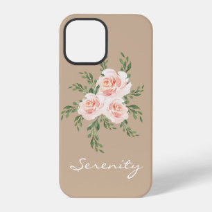 Beige Blush SerenityRomantische Watercolor-Typogra iPhone 12 Pro Hülle
