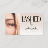 Beige Blush Wimpern Foto QR-Code Social Icons Visitenkarte (Vorderseite)