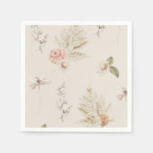 Beige Blütenbohrebe Babydusche Serviette (Vorderseite)