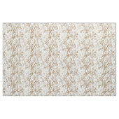 Beige Blütenzweig Toile-Muster Stoff (Yard (91,4 cm))