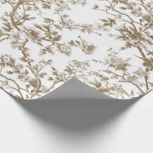 Beige Blütenzweige Geschenkpapier