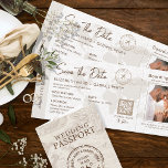 Beige Boarding Pass Hochzeit in Urlaubsort QR-Code Einladung<br><div class="desc">Beige Boarding Pass Hochzeit in Urlaubsort QR Code Einladung. Matching-Elemente verfügbar.</div>