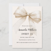 Beige Bogen elegant Sweet 16 Luxus Einladung (Vorderseite)