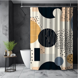 Beige bohemian farbenfrohe geometrische abstrakte  duschvorhang
