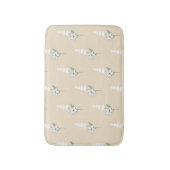 Beige Bohemisches botanisches Muster Badematte (Vorderseite Vertikal)