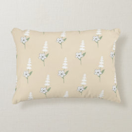 Beige Bohemisches botanisches Muster Dekokissen