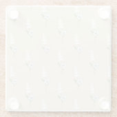 Beige Bohemisches botanisches Muster Glasuntersetzer (Rückseite)