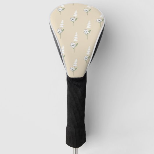 Beige Bohemisches botanisches Muster Golf Headcover (Vorderseite)