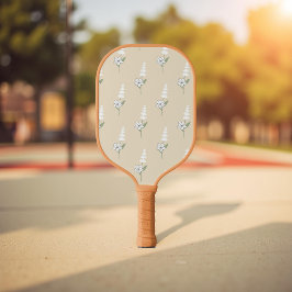 Beige Bohemisches botanisches Muster Pickleball Schläger