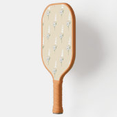 Beige Bohemisches botanisches Muster Pickleball Schläger (Links)