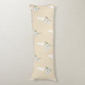 Beige Bohemisches botanisches Muster Seitenschläferkissen (Vorderseite Vertikal)