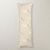 Beige Bohemisches botanisches Muster Seitenschläferkissen (Rückseite (Vertikal))