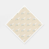 Beige Bohemisches botanisches Muster Serviette (Ecke)