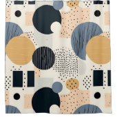 Beige böhmische, geometrische abstrakte Punkte Duschvorhang (Vorderseite)