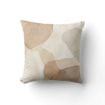 Beige Boho-Abstract-Wasserfarb-Wurfkissen