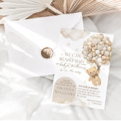 Beige Boho Bearly wartet neutrale Babydusche Einladung