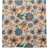 Beige Boho Blume Duschvorhang (Vorderseite)