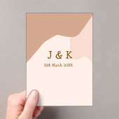 Beige boho curvy orange Brautdatum Acryleinladungen (Insitu (Handheld))