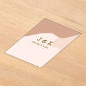 Beige boho curvy orange Brautdatum Acryleinladungen (Ablage )