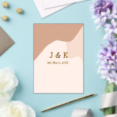 Beige boho curvy orange Brautdatum Acryleinladungen (In Situ (Hochzeit))