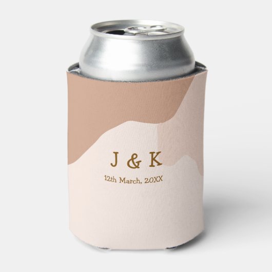 Beige boho curvy orange Brautdatum Dosenkühler (Kanne Vorderseite)