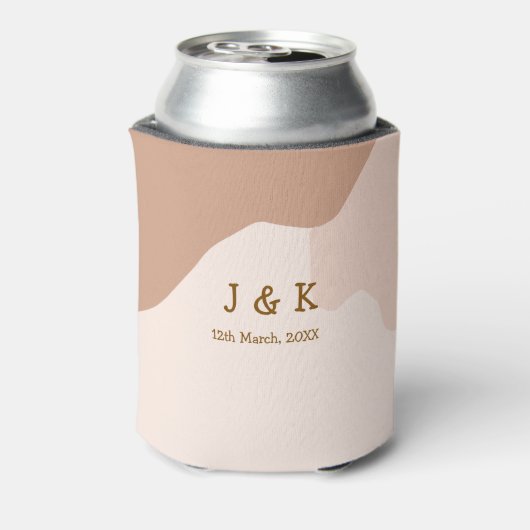 Beige boho curvy orange Brautdatum Dosenkühler (Kanne Rückseite)