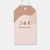 Beige boho curvy orange Brautdatum Geschenkanhänger (Vorderseite)