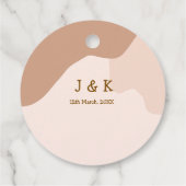 Beige boho curvy orange Brautdatum Geschenkanhänger (Rückseite)