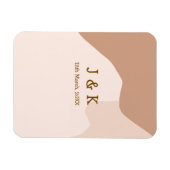 Beige boho curvy orange Brautdatum Magnet (Horizontal)